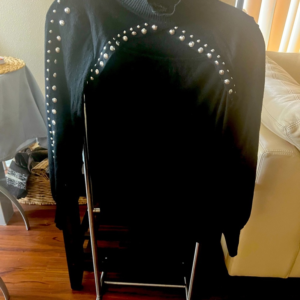 Oliver O Women Embellished Sweater S Black Silver Sparkle dats